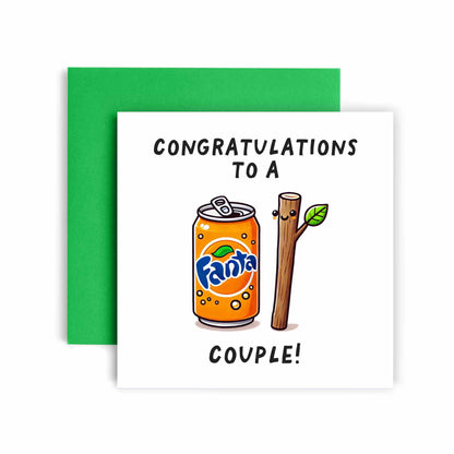 Funny Congratulations to a Fanta-stick Couple Wedding Card