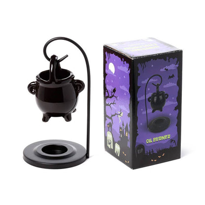 Black Cauldron Hanging Oil Burner with Stand