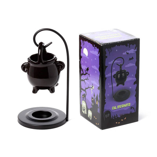 Black Cauldron Hanging Oil Burner with Stand