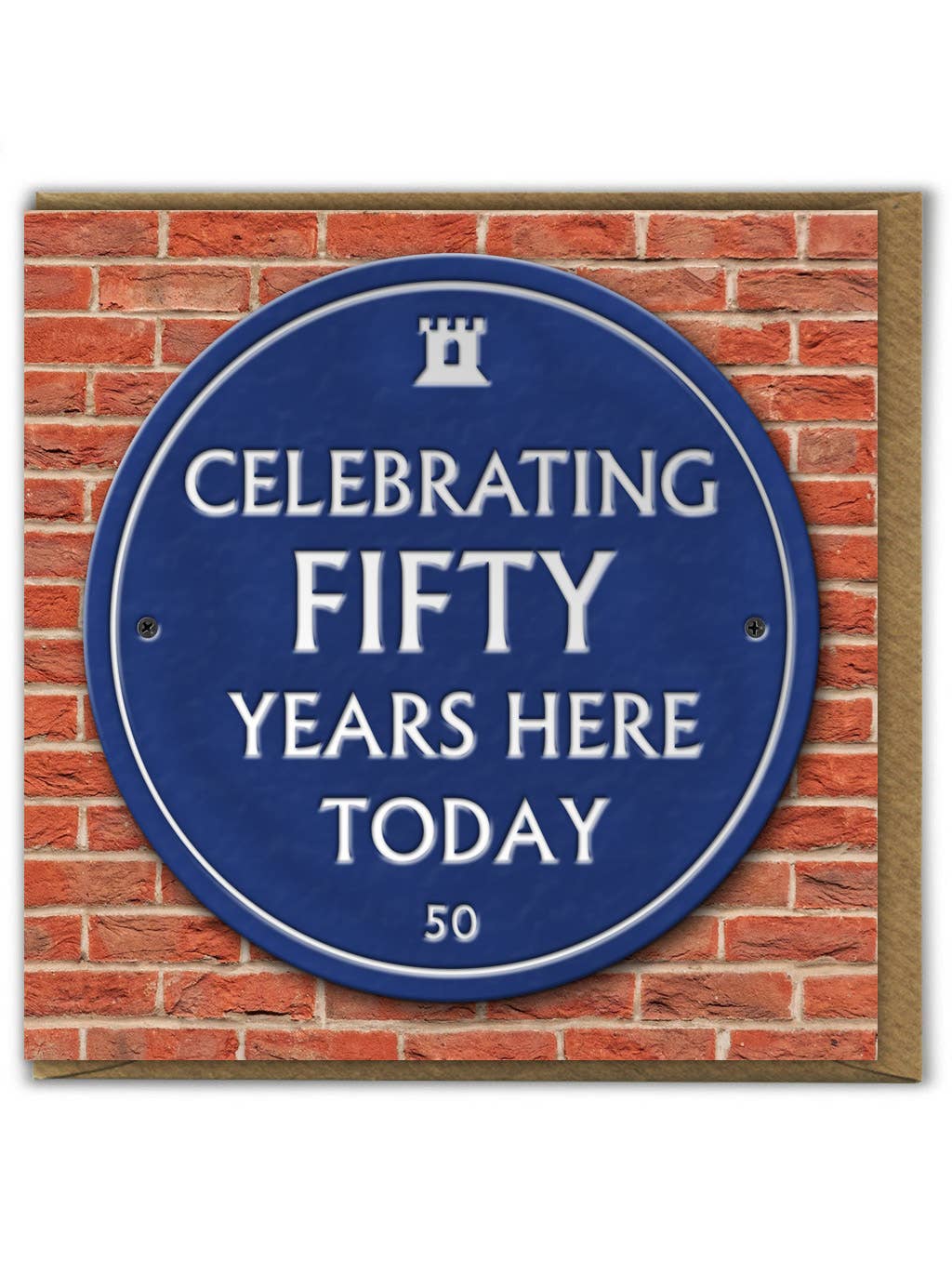 50th Birthday Milestone - Embossed Glossy Greetings Card