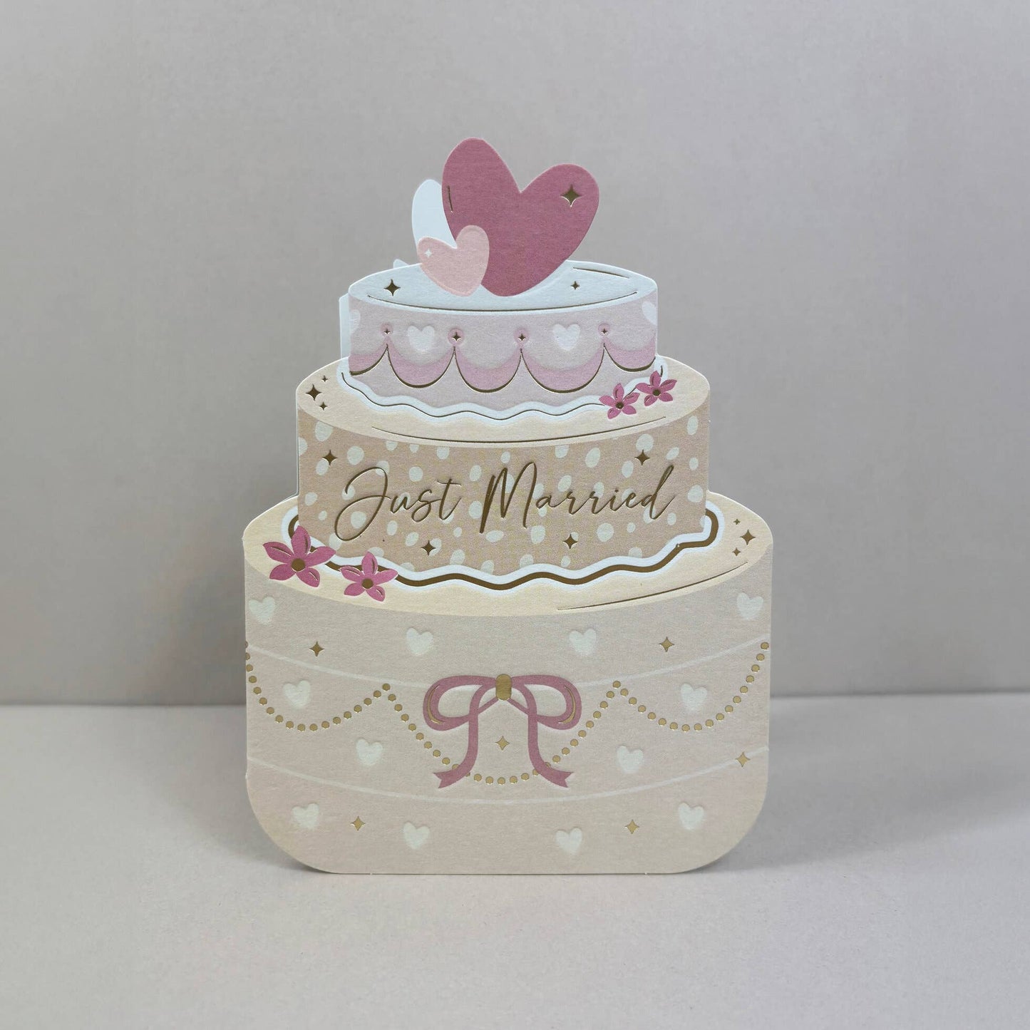 Just Married Cake Die Cut Card