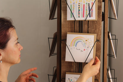 New Home Orange Flower Topiary Hand-Finished Sequin Card