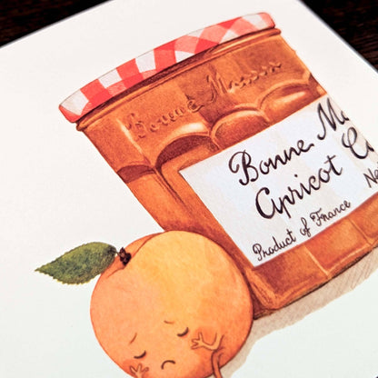Fruity greeting card, Funny quirky Apricot Card, Dark humour