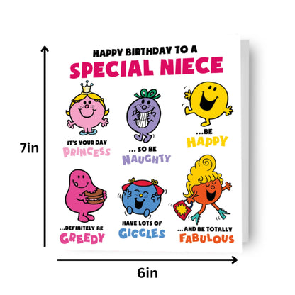 Mr Men & Little Miss 'Special Niece' Birthday Card