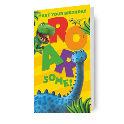 Dinosaur Roar Sticker Birthday Card