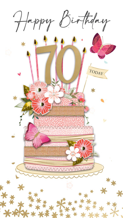 70th - Floral Cake - Champagne - Second Nature