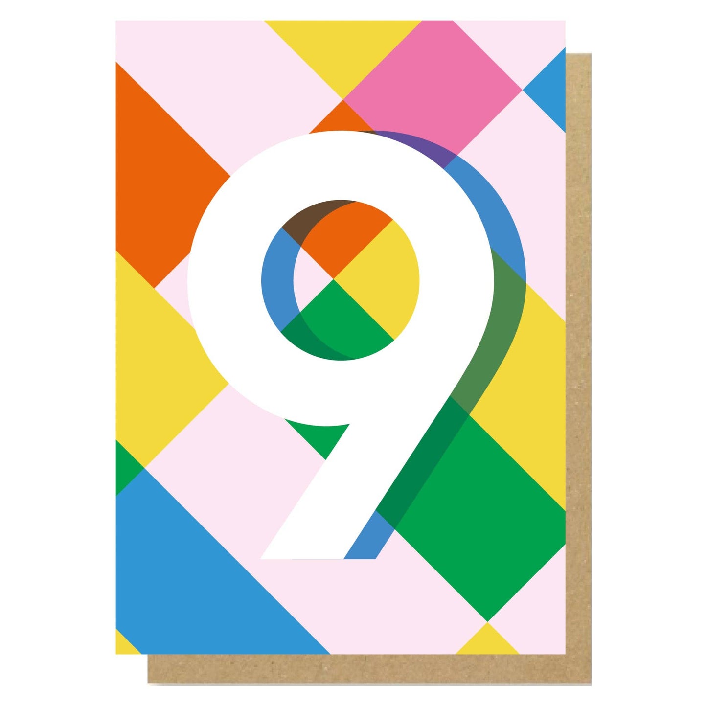 Number 9 colour block card