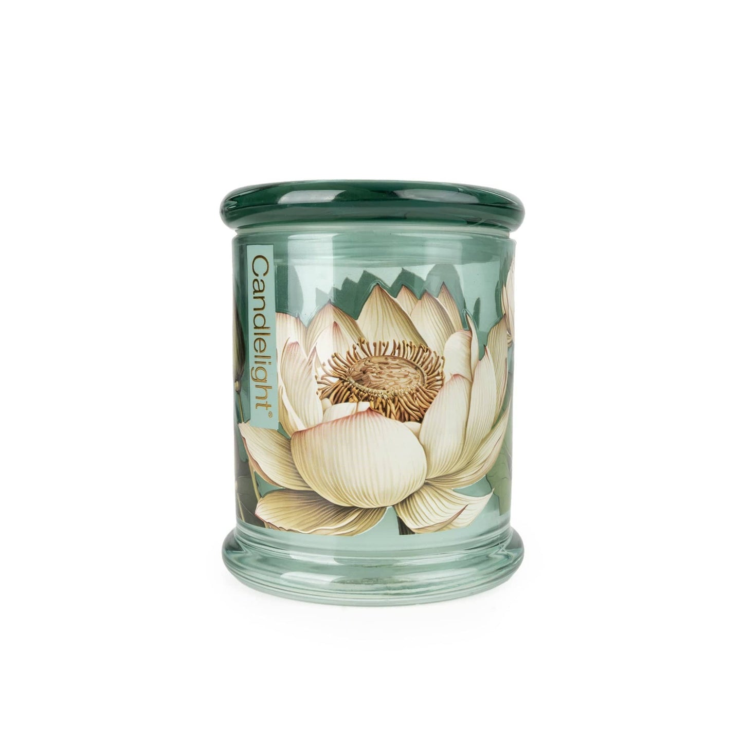 Large Glass Lidded Jar - Lotus & Wild Lily