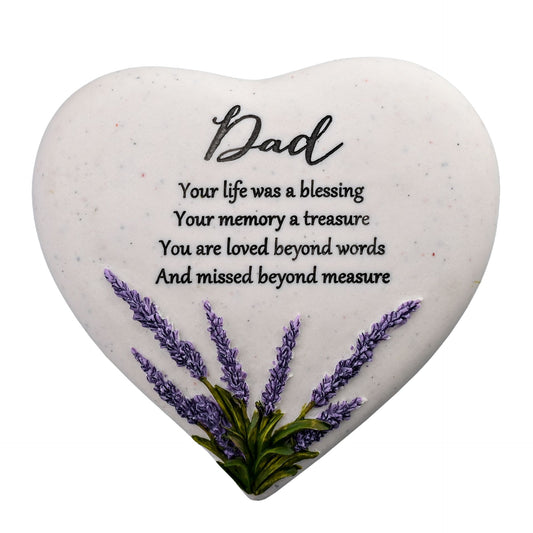 Thoughts Of You Heart Stone/Lavender-Dad