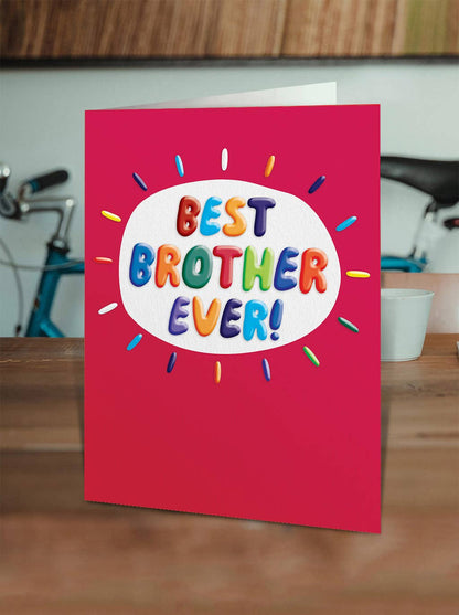 Brother Birthday Card - Best Brother Ever Embossed Card