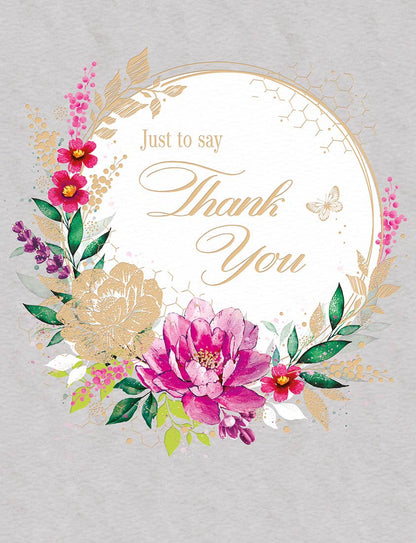 Thank You Card, Thank You, Floral Circle