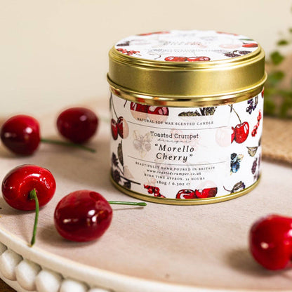 Morello Cherry Candle in a Matt Gold Tin