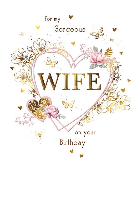 Birthday Card, Wife, Heart
