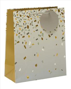 Gift Bag Medium- Essentials Occasions Silver and Gold Confetti (Copy)