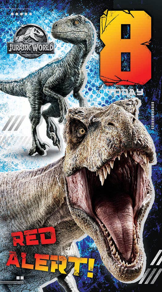 Jurassic World Age 8 Birthday Card