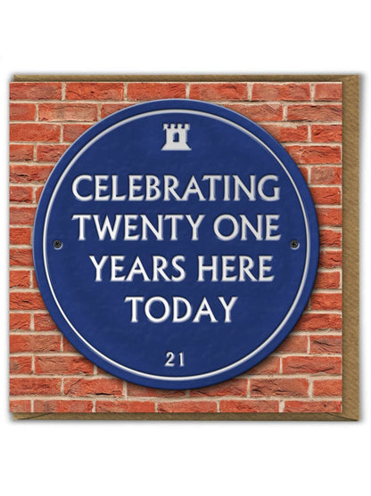 21st Birthday Milestone - Embossed Glossy Greetings Card