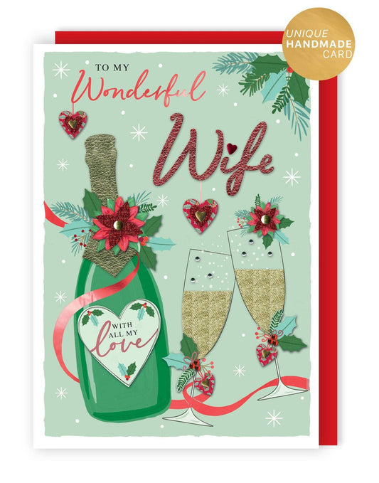 Wife-Champagne-Christmas Card-Luxury Lavish  - Second Nature