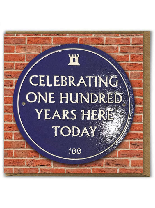 100th Birthday Milestone - Embossed Glossy Greetings Card