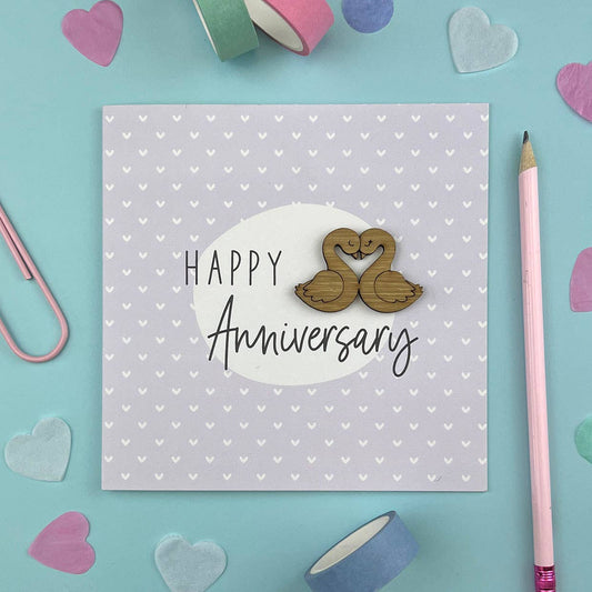 Swan Happy Anniversary Card