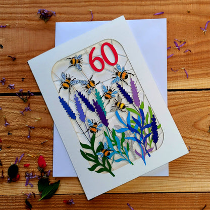 Age 60, 60TH Birthday Bee Card