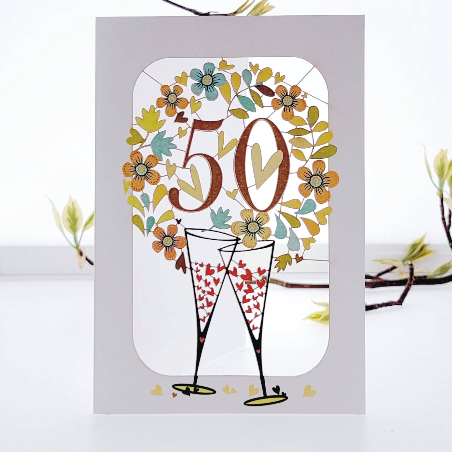 50TH Golden Wedding Anniversary Laser-Cut Card