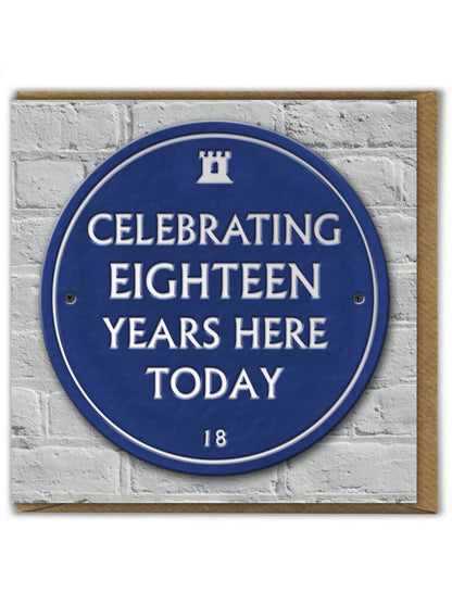18th Birthday Milestone - Embossed Glossy Greetings Card