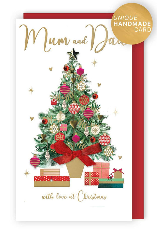 Mum&Dad-Christmas Tree-Christmas Card-Champagne-SecondNature