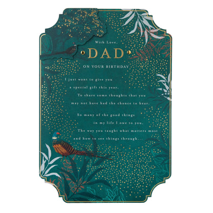 Birthday Card for Dad - Floral Design with Verse