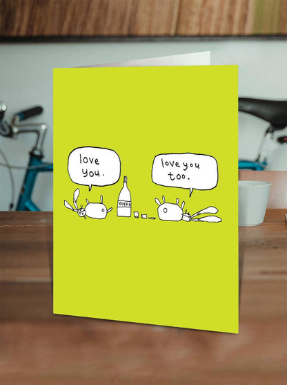 Funny Birthday Card - Embossed Love You Greetings Card