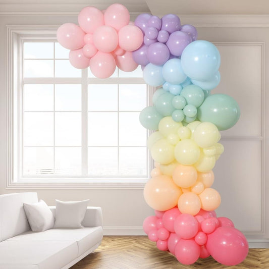 Pastel Rainbow Latex Organic Half Arch