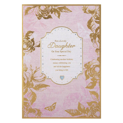 Birthday Card for Daughter with Traditional Floral Design