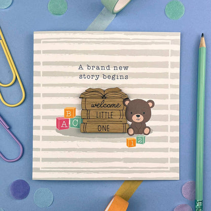 A brand New story Begins, New Baby card