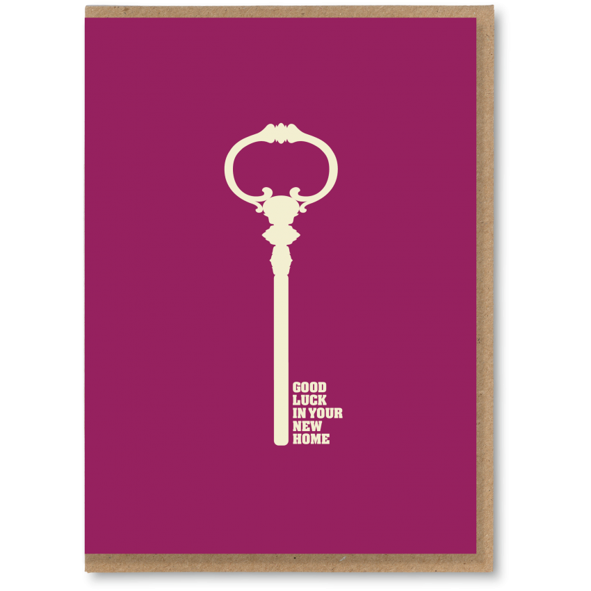 JMT60 Housewarming card, front door key