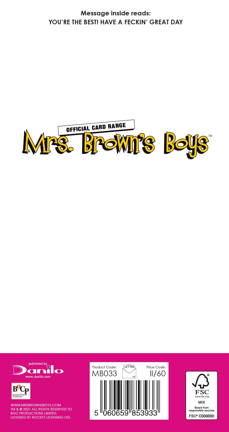 Mrs Brown's Boys 'Mum' Birthday Card