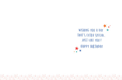 Birthday Card, Grandson, Stars On Blue