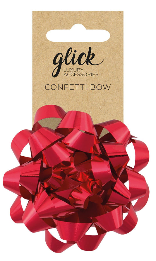 BOW CONFETTI METALLIC RED