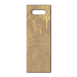 Eco Kraft Stag Bottle Bag-Xmas General (606)