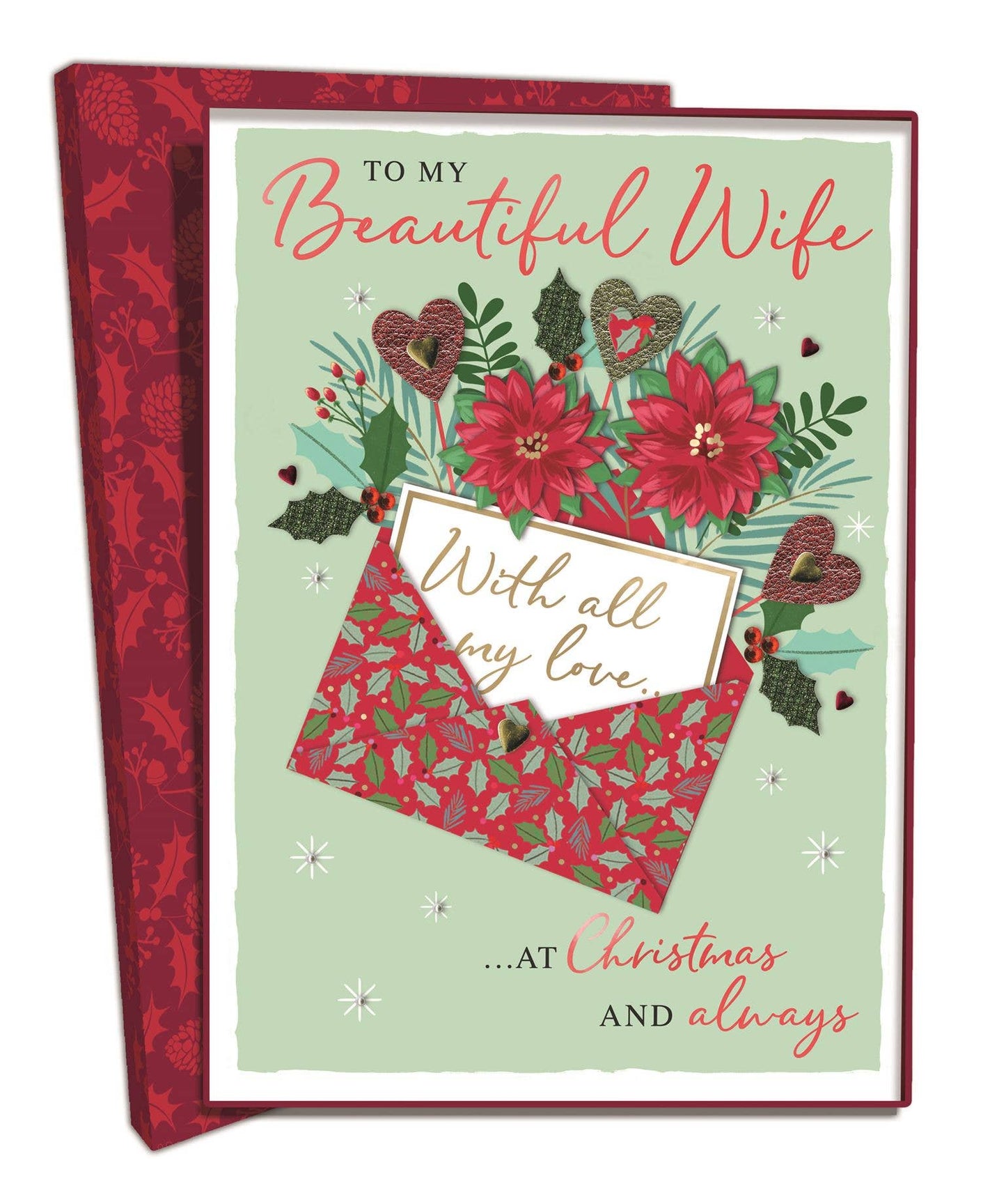 Wife - Christmas Card -  Luxury Lavish Box - Second Nature