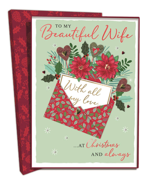 Wife - Christmas Card -  Luxury Lavish Box - Second Nature