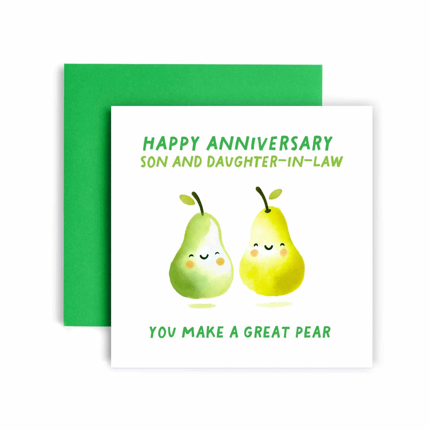 A Great 'Pear' Son and Daughter-In-Law Anniversary Card