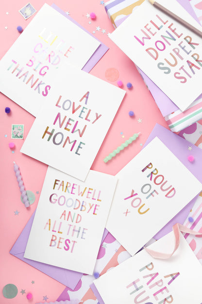 Lovely New Home  – Luxury Foiled Rainbow Greeting Card