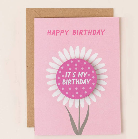Flower Birthday Badge Card