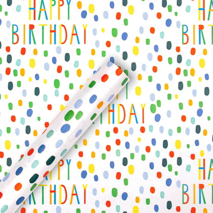 2M Colourful Happy Birthday Wrapping Paper Roll