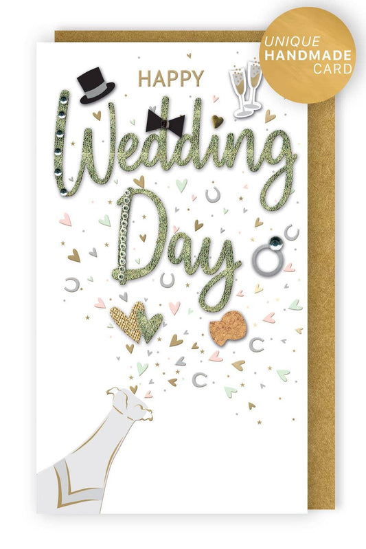 Happy Wedding Day Lettering - Champagne - Second Nature
