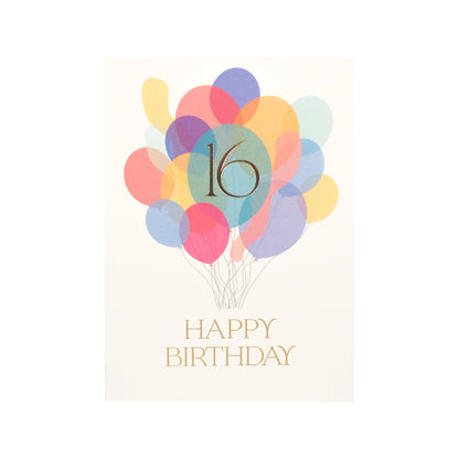Sixteenth Birthday Balloon Bunch Card