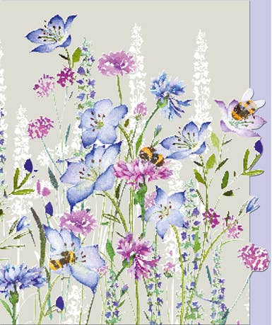 PIZAZZ GALLERY NPG30 BLUE WILD FLOWERS/BEES