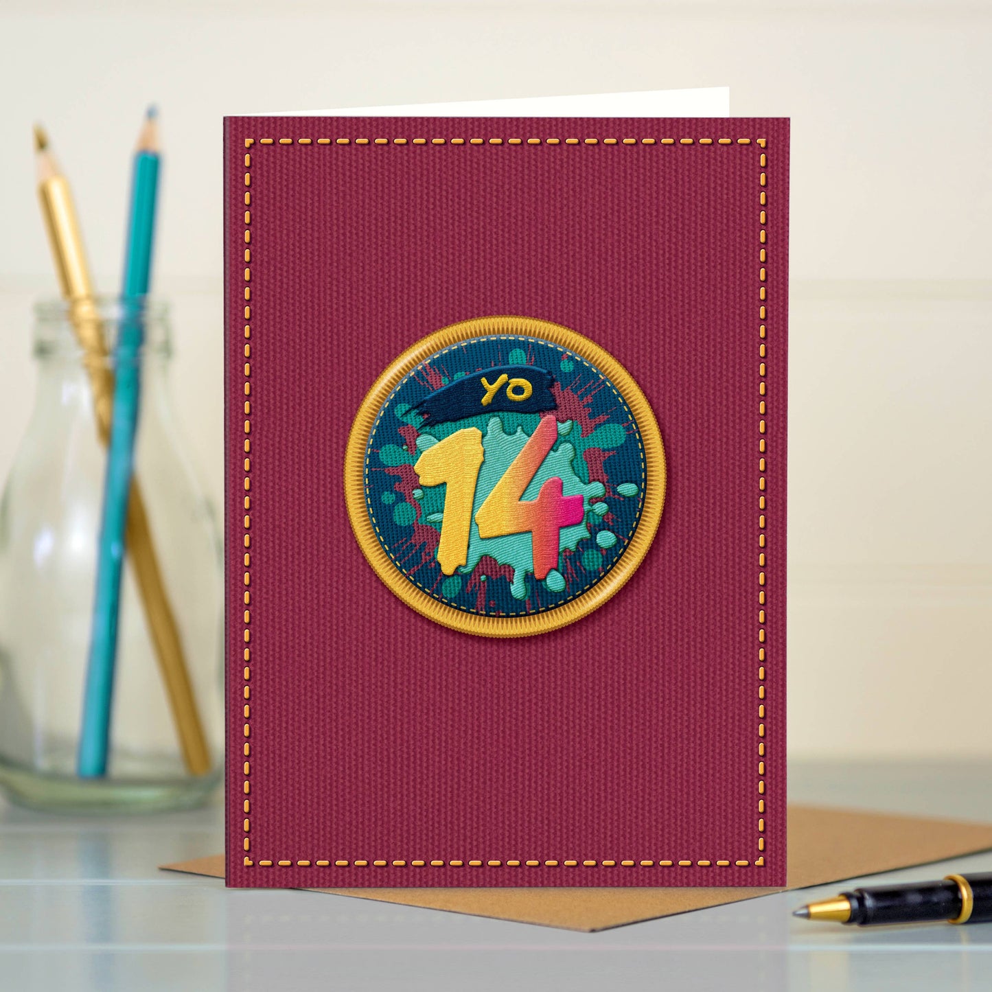 NAP254 14th birthday card, yo 14