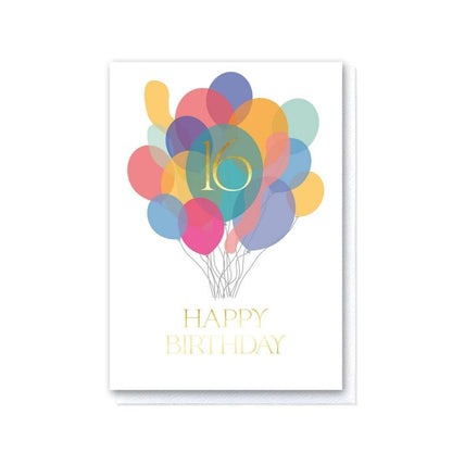 Sixteenth Birthday Balloon Bunch Card