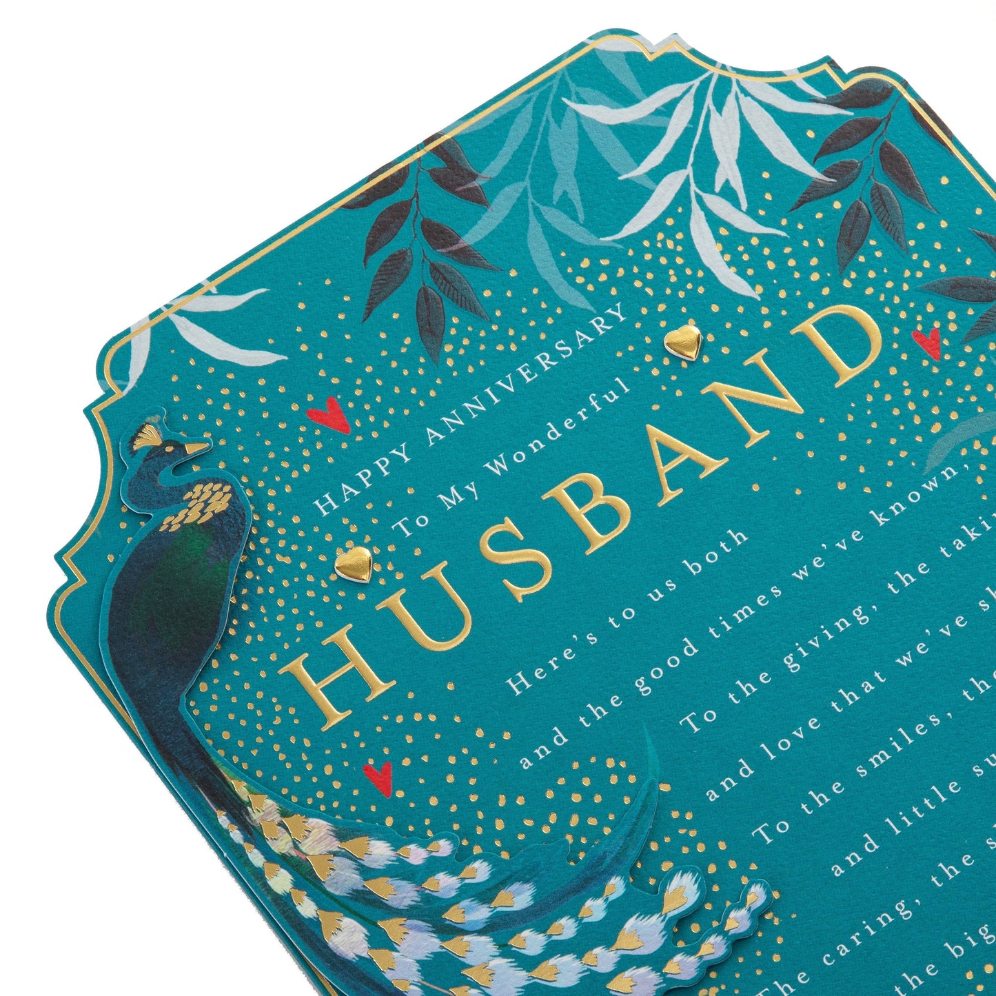 Anniversary Card for Husband - Floral Design with Verse