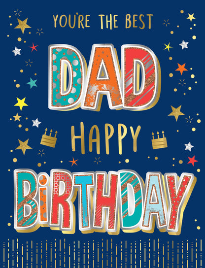 Birthday Card, Dad, Cakes On Navy